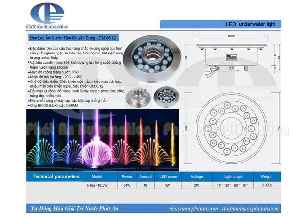 Đèn LED âm nước - Công Ty Cổ Phần Xây Dựng Thương Mại Và Dịch Vụ Phát An